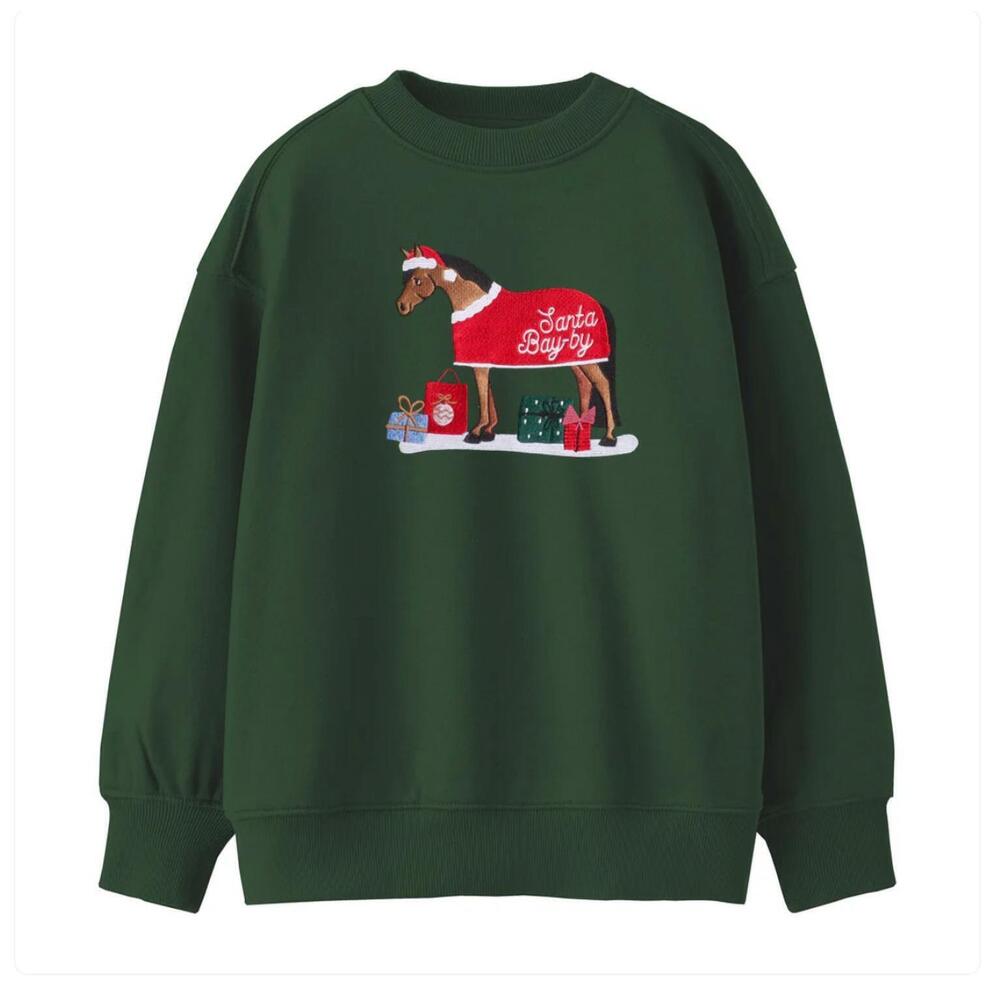 NEW DAPPLEBAY kid's santa bay sweatshirt in green